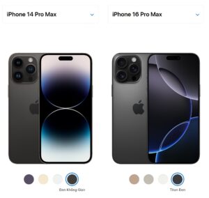 So sánh giữa iPhone 14 Pro Max và iPhone 16 Pro Max