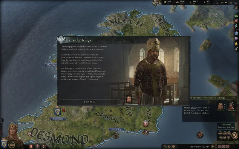 Bản đồ thế giới rộng lớn trong Crusader Kings 3
