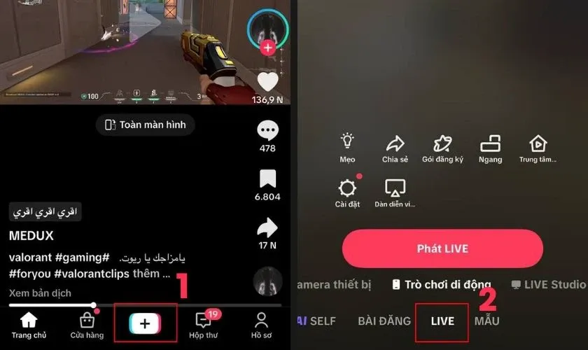 Các bước Livestream TikTok bằng điện thoại