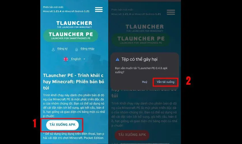 Cài đặt TLauncher PE từ file APK