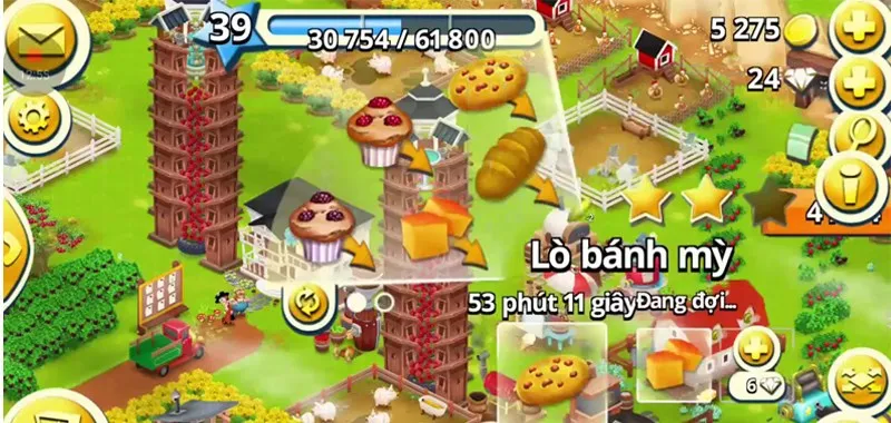 Chế biến nông sản trong Hay Day