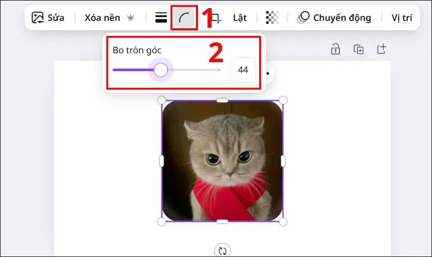 Điều chỉnh bo tròn góc ảnh và đường viền trong Canva