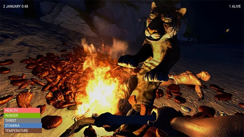 Đối mặt với hổ dữ trong Hand Simulator: Survival