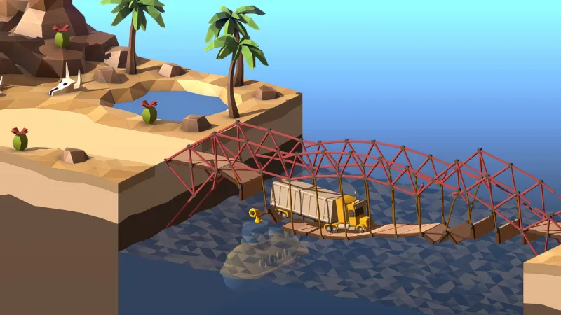 Gameplay xây cầu đầy thử thách trong Poly Bridge 2