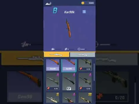 Giao diện chọn súng trong Shooting World