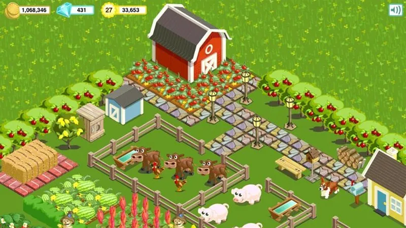 Giao diện cửa hàng và trang trí trong Farm Story