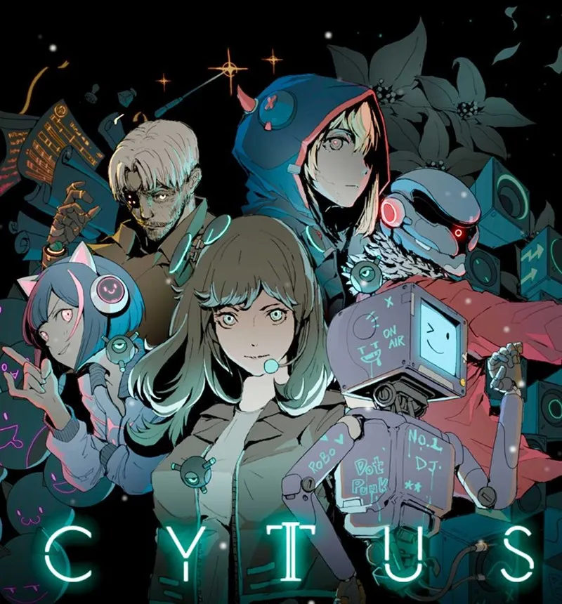 Giao diện gameplay Cytus II đầy màu sắc