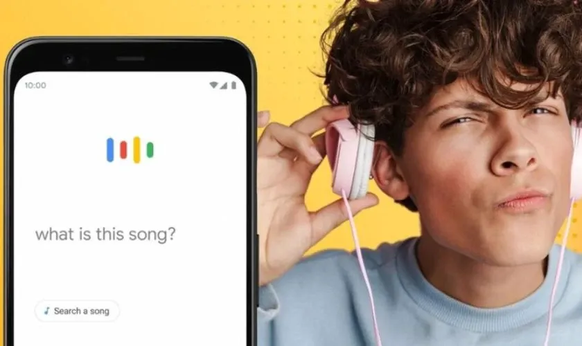 Giao diện tìm nhạc bằng âm thanh trên Google App