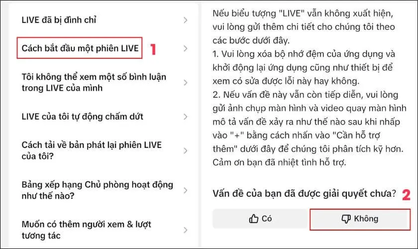 Gửi yêu cầu mở tính năng Livestream TikTok