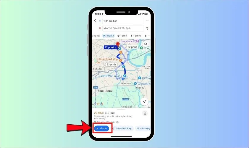 Hướng dẫn chọn chế độ xe máy trên Google Maps