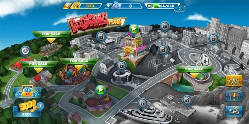 Khám phá bản đồ nhà hàng rộng lớn trong Cooking Fever