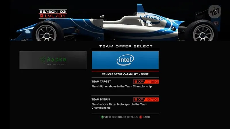 Lựa chọn đội hỗ trợ (Team Sponsor) trong Grid Autosport để nhận thêm nhiệm vụ