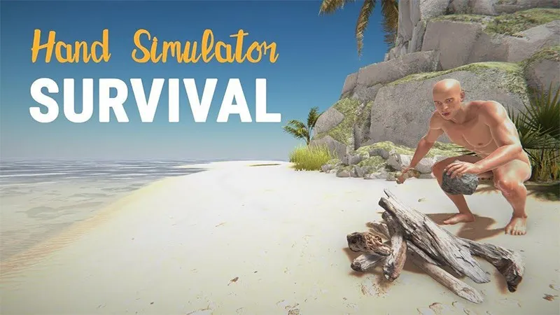 Nhân vật lạc vào đảo hoang trong Hand Simulator: Survival