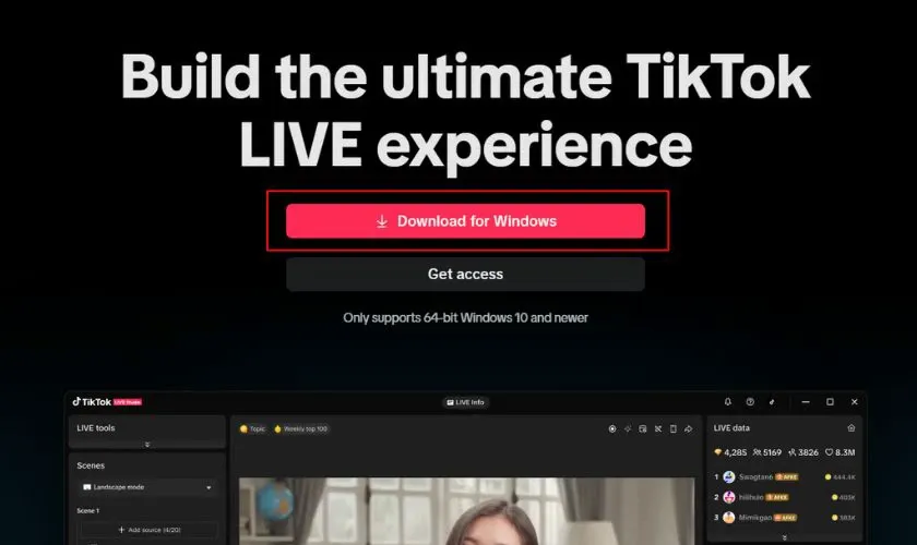 Sử dụng TikTok Live Studio trên máy tính