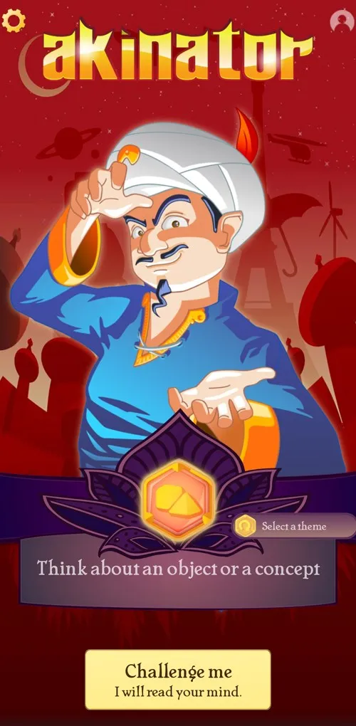 Thần đèn Akinator đang chờ đợi câu trả lời của bạn