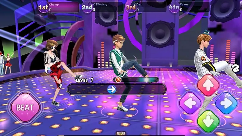 Thực hiện combo phím và thi đấu cùng bạn bè trong AU BEAT
